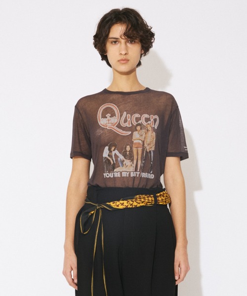 beautiful people(ビューティフルピープル)の「QUEEN sheer jersey regular-fit T-shirts(Tシャツ/カットソー・レディース・チャコール・40/38/42)」の3枚目の写真