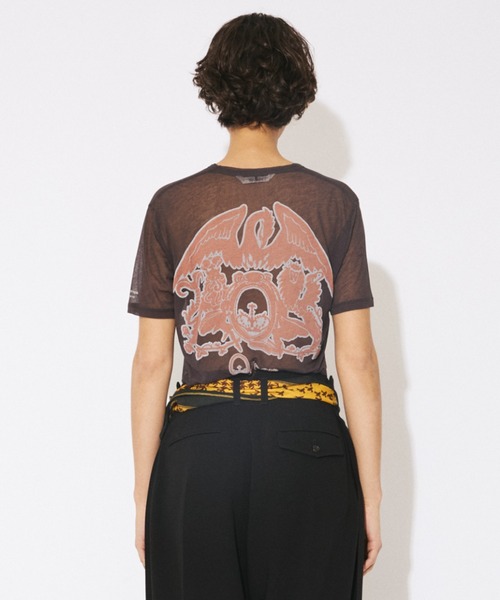 beautiful people(ビューティフルピープル)の「QUEEN sheer jersey regular-fit T-shirts(Tシャツ/カットソー・レディース・チャコール・40/38/42)」の5枚目の写真