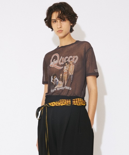 beautiful people(ビューティフルピープル)の「QUEEN sheer jersey regular-fit T-shirts(Tシャツ/カットソー・レディース・チャコール・40/38/42)」の6枚目の写真