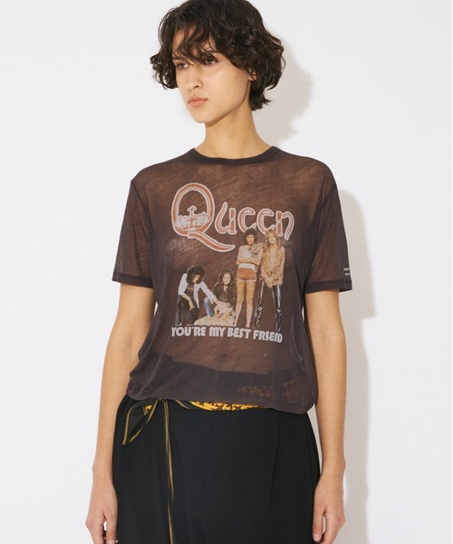 beautiful people(ビューティフルピープル)の「QUEEN sheer jersey regular-fit T-shirts(Tシャツ/カットソー・レディース・チャコール・40/38/42)」の7枚目の写真