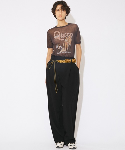 beautiful people(ビューティフルピープル)の「QUEEN sheer jersey regular-fit T-shirts(Tシャツ/カットソー・レディース・チャコール・40/38/42)」の8枚目の写真