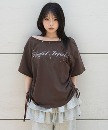 WEGO | WEGO/【26年春夏新作】サイドドロストオフショルグラフィックT(Tシャツ/カットソー)