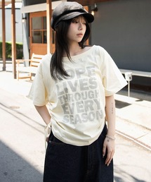 WEGO | WEGO/【26年春夏新作】サイドドロストオフショルグラフィックT(Tシャツ/カットソー)