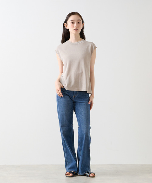 LOGEMENT DE CLAIRE(ロジュモンドクレール)の「ノースリーブニットプルオーバー(ニット/セーター・レディース・グレイッシュベージュ/ライトブルーグレー/ダークネイビー・FREE)」の6枚目の写真
