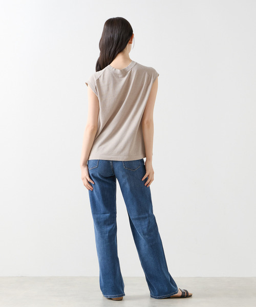 LOGEMENT DE CLAIRE(ロジュモンドクレール)の「ノースリーブニットプルオーバー(ニット/セーター・レディース・グレイッシュベージュ/ライトブルーグレー/ダークネイビー・FREE)」の12枚目の写真