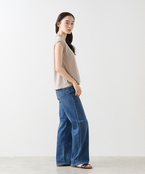LOGEMENT DE CLAIRE(ロジュモンドクレール)の「ノースリーブニットプルオーバー(ニット/セーター・レディース・グレイッシュベージュ/ライトブルーグレー/ダークネイビー・FREE)」の14枚目の写真
