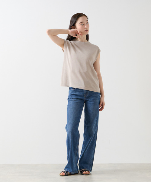 LOGEMENT DE CLAIRE(ロジュモンドクレール)の「ノースリーブニットプルオーバー(ニット/セーター・レディース・グレイッシュベージュ/ライトブルーグレー/ダークネイビー・FREE)」の16枚目の写真