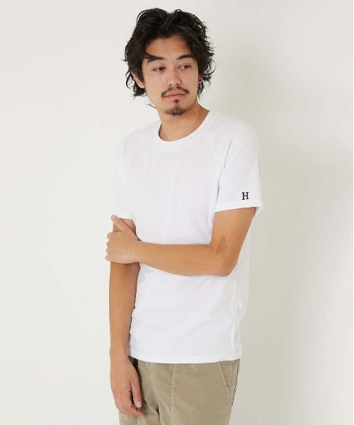 HOLLYWOOD RANCH MARKET(ハリウッドランチマーケット)の「ストレッチフライスライト ラグラン ショートスリーブTシャツ(その他トップス・メンズ・ホワイト/ブラック/ダークネイビー・S/M/XL/L)」の4枚目の写真