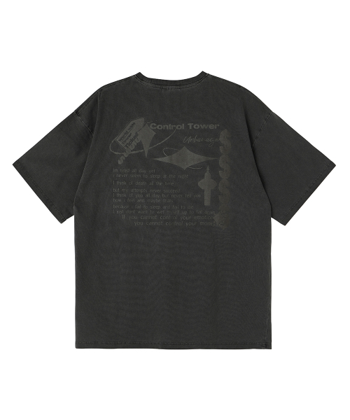 URBANAGE(アーバンエイジ)の「CONTROL TOWER ピグメントオーバー半袖ブラック(Tシャツ/カットソー・レディース・その他・MEDIUM)」の2枚目の写真