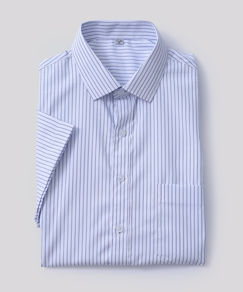 Cloudstyle(クラウドスタイル)の「【Cloudstyle】形態安定 ストライプ ボタンダウン 半袖 シャツ(ビジネスシャツ・メンズ・ホワイト/ホワイト系その他/ブルー系その他/ブルー/ブルー系その他2・MEDIUM/X-LARGE/LARGE/SMALL/XX-LARGE)」の9枚目の写真