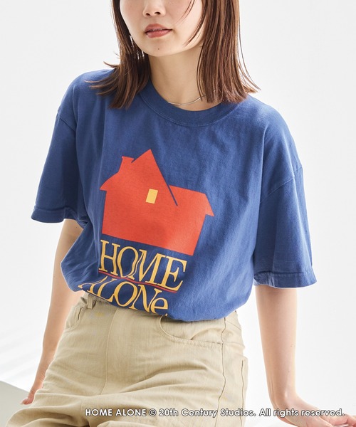 GOOD ROCK SPEED(グッドロックスピード)の「【GOOD ROCK SPEED】HOME ALONE|ホーム・アローン/プリントTシャツ(Tシャツ/カットソー・レディース・ネイビー・F)」の2枚目の写真