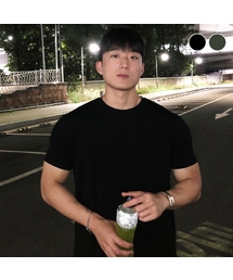 KHAKI GRADO（カーキグラド）の「[2パック] ソリッドレギュラーフィット半袖Tシャツ (ブラック/ディープグリーンカーキ)（Tシャツ/カットソー）」