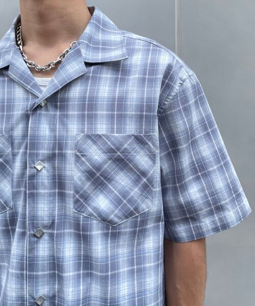 CIAOPANIC（チャオパニック）の「スタッズボタンオンブレチェックシャツ（シャツ/ブラウス・メンズ・ブラック/サックスブルー・LARGE/MEDIUM）」の19枚目の写真