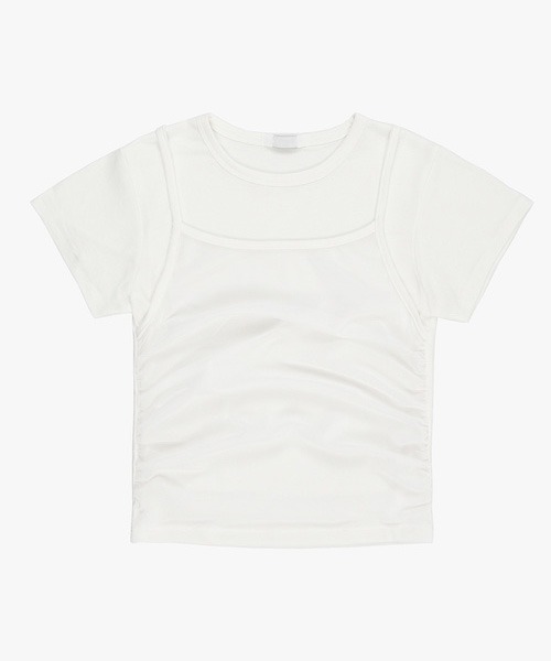 raucohouse(ラウコハウス)の「シアーレイヤード半袖クロップドTシャツ(Tシャツ/カットソー・レディース・ホワイト/ブラック/グレー・FREE)」の13枚目の写真