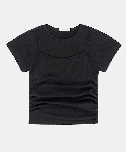 raucohouse(ラウコハウス)の「シアーレイヤード半袖クロップドTシャツ(Tシャツ/カットソー・レディース・ホワイト/ブラック/グレー・FREE)」の8枚目の写真