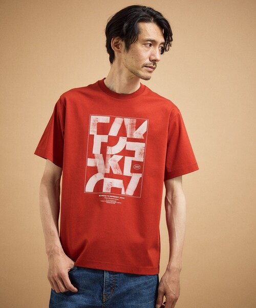 TAKEO KIKUCHI(タケオキクチ)の「パズル柄Tシャツ(Tシャツ/カットソー・メンズ・ホワイト/ライトグレー/レンガ・03/02/04)」の1枚目の写真
