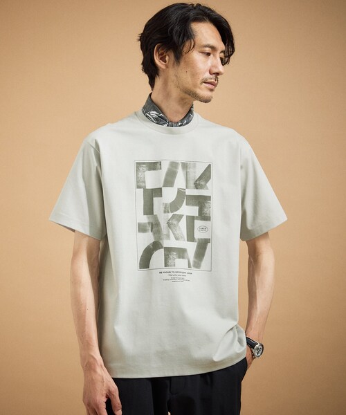TAKEO KIKUCHI(タケオキクチ)の「パズル柄Tシャツ(Tシャツ/カットソー・メンズ・ホワイト/ライトグレー/レンガ・03/02/04)」の3枚目の写真
