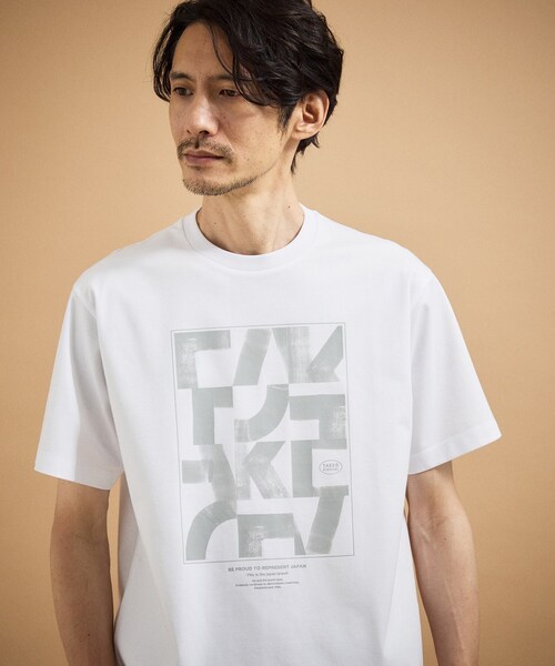 TAKEO KIKUCHI(タケオキクチ)の「パズル柄Tシャツ(Tシャツ/カットソー・メンズ・ホワイト/ライトグレー/レンガ・03/02/04)」の6枚目の写真
