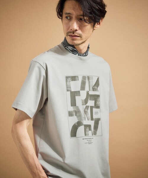 TAKEO KIKUCHI(タケオキクチ)の「パズル柄Tシャツ(Tシャツ/カットソー・メンズ・ホワイト/ライトグレー/レンガ・03/02/04)」の10枚目の写真
