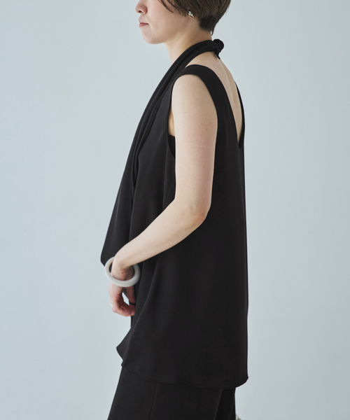 plage（プラージュ）の「dull satin scarf set タンク（タンクトップ・レディース・タン/チャコールグレー/ブラック・FREE）」の14枚目の写真