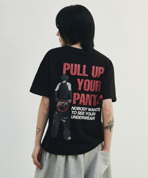 [リュジョンラン × スケリーワック] プルアップクロップTシャツ[ブラック]