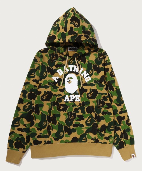 A BATHING APE(アベイシングエイプ)の「ABC CAMO COLLEGE PULLOVER HOODIE(パーカー・メンズ・グリーン/ピンク/ブルー・SMALL/MEDIUM/X-LARGE/XX-LARGE/LARGE)」の1枚目の写真