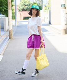 Piping Nylon Wide Easy Shorts / パインピング ナイロンワイドイージーショーツ レディース 韓国 レディース 秋 秋服 2026年秋冬