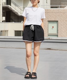 Piping Nylon Wide Easy Shorts / パインピング ナイロンワイドイージーショーツ レディース 韓国  レディース  秋 秋服 2026年秋冬