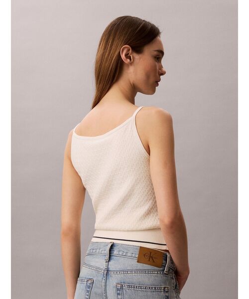 Calvin Klein(カルバン・クライン)の「ニット - ケーブルニットタンクトップ(ニット/セーター・レディース・ホワイト系その他7・S)」の4枚目の写真