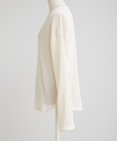 PUAL CE CIN(ピュアルセシン)の「コットンメッシュロングスリーブT(Tシャツ/カットソー・レディース・ブラウン/ナチュラル・FREE)」の7枚目の写真