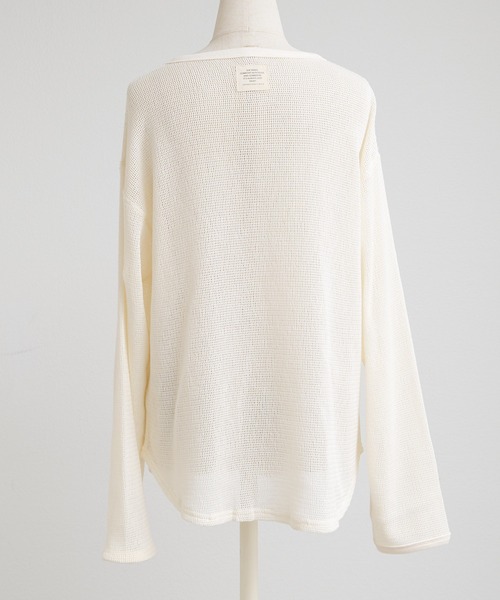 PUAL CE CIN(ピュアルセシン)の「コットンメッシュロングスリーブT(Tシャツ/カットソー・レディース・ブラウン/ナチュラル・FREE)」の6枚目の写真