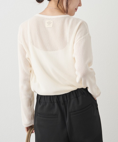 PUAL CE CIN(ピュアルセシン)の「コットンメッシュロングスリーブT(Tシャツ/カットソー・レディース・ブラウン/ナチュラル・FREE)」の22枚目の写真