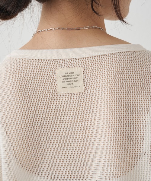 PUAL CE CIN(ピュアルセシン)の「コットンメッシュロングスリーブT(Tシャツ/カットソー・レディース・ブラウン/ナチュラル・FREE)」の21枚目の写真