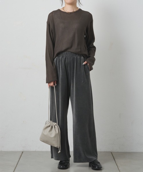 PUAL CE CIN(ピュアルセシン)の「コットンメッシュロングスリーブT(Tシャツ/カットソー・レディース・ブラウン/ナチュラル・FREE)」の13枚目の写真