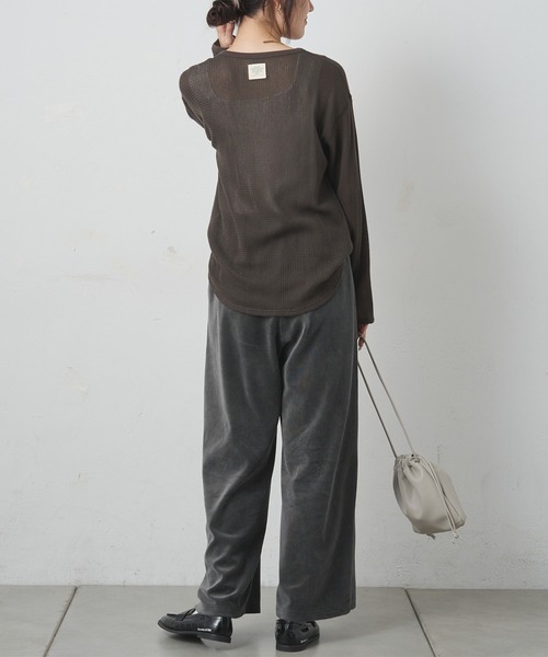 PUAL CE CIN(ピュアルセシン)の「コットンメッシュロングスリーブT(Tシャツ/カットソー・レディース・ブラウン/ナチュラル・FREE)」の11枚目の写真