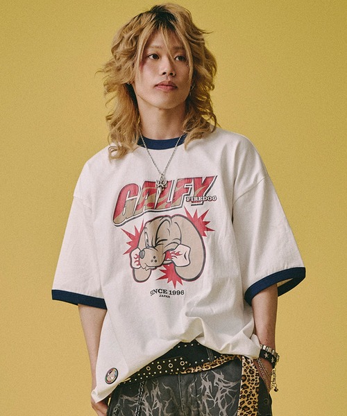 GALFY(ガルフィー)の「【GALFY/ガルフィー】古着みたいな新品 Tシャツ(Tシャツ/カットソー・メンズ・杢グレー/オフホワイト・M/XL/L)」の2枚目の写真