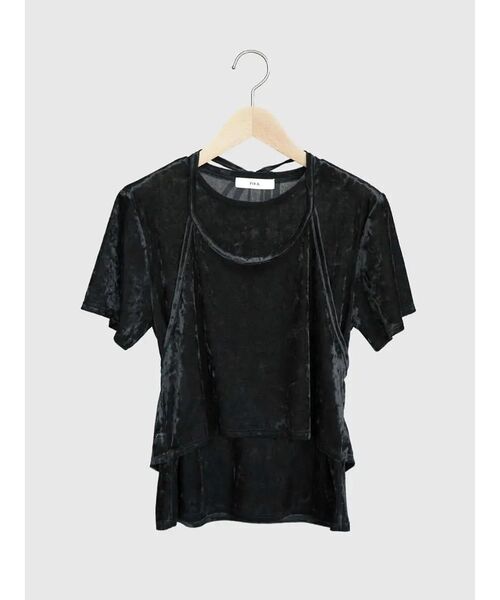 FIKA.(フィーカ)の「Velour layered top(Tシャツ/カットソー・レディース・ブラック/イエロー系その他4/ベージュ・FREE)」の6枚目の写真