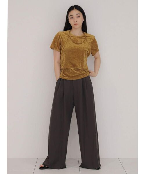 FIKA.(フィーカ)の「Velour layered top(Tシャツ/カットソー・レディース・ブラック/イエロー系その他4/ベージュ・FREE)」の16枚目の写真