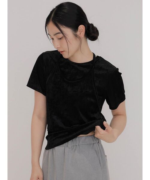FIKA.(フィーカ)の「Velour layered top(Tシャツ/カットソー・レディース・ブラック/イエロー系その他4/ベージュ・FREE)」の19枚目の写真