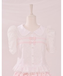 Twin ribbon lace blouse