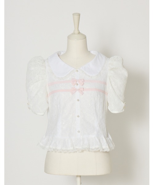 mellfy memory（メルフィーメモリー）の「Twin ribbon lace blouse（シャツ/ブラウス・レディース・ホワイト・FREE）」の6枚目の写真