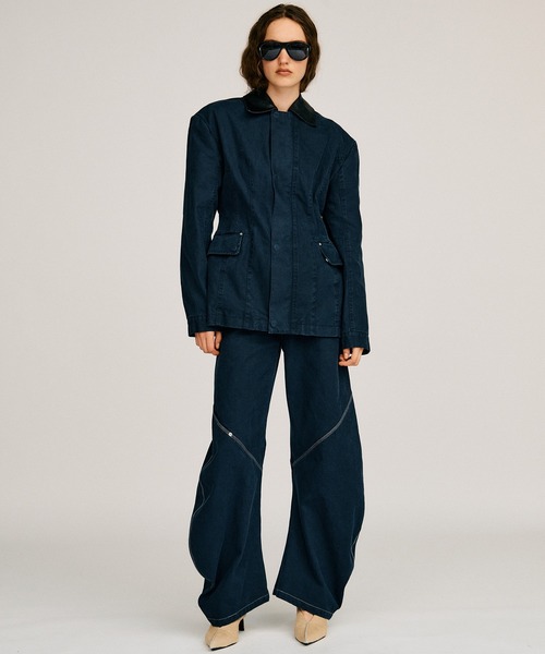 PRANK PROJECT(プランクプロジェクト)の「【2026Autumn Pre-Order】バレルレッグペインターパンツ / Barrel Leg Painter Pants(デニムパンツ・レディース・ネイビー/レッド/ベージュ・38/36)」の4枚目の写真