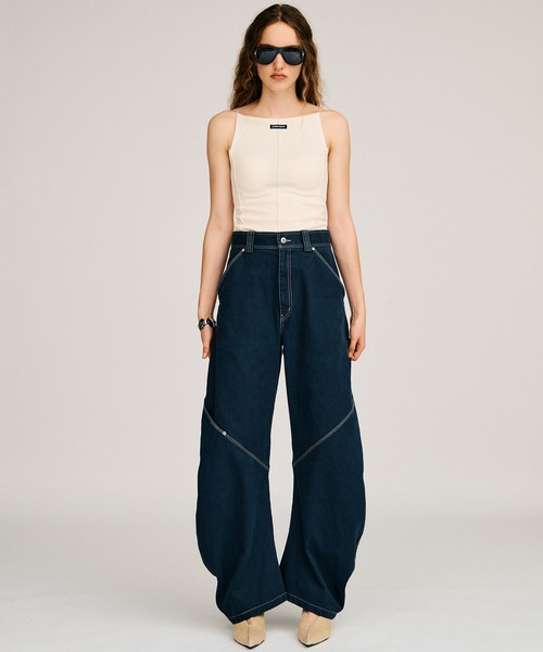 PRANK PROJECT(プランクプロジェクト)の「【2026Autumn Pre-Order】バレルレッグペインターパンツ / Barrel Leg Painter Pants(デニムパンツ・レディース・ネイビー/レッド/ベージュ・38/36)」の5枚目の写真