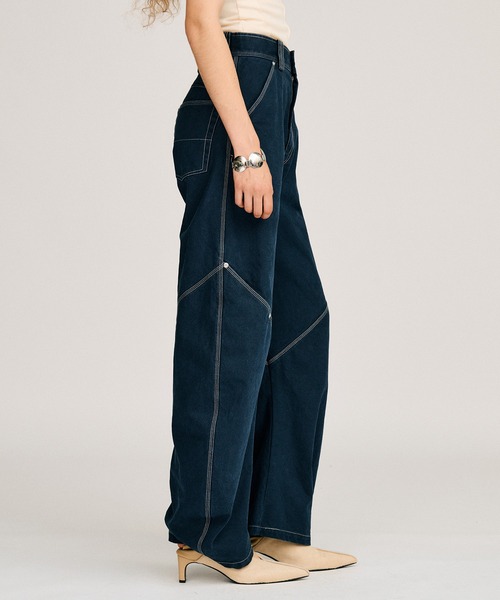 PRANK PROJECT(プランクプロジェクト)の「【2026Autumn Pre-Order】バレルレッグペインターパンツ / Barrel Leg Painter Pants(デニムパンツ・レディース・ネイビー/レッド/ベージュ・38/36)」の12枚目の写真
