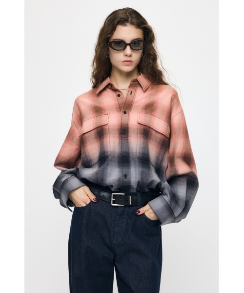MOUSSY(マウジー)の「【26年AW新作】FADED CHECKED シャツ(シャツ/ブラウス・レディース・ブルー/ブラック・FREE)」の9枚目の写真