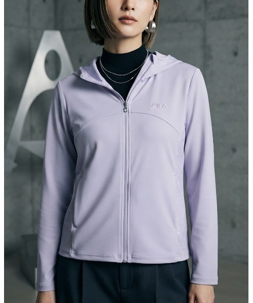 FILA（フィラ）の「DRY ZIP FOODIE / ドライ　シップフーディ（パーカー・レディース・ラベンダー/ライトグリーン/ダークグレー・M/L/XL）」の3枚目の写真