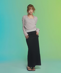 DEWY LONG SKIRT / GRAY（スカート）｜ASON（アズオン）のファッション