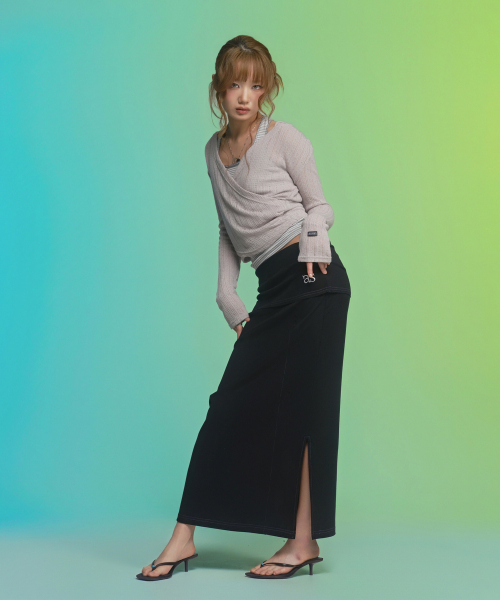 ASON(アズオン)の「DEWY LONG SKIRT / BLACK(スカート・レディース・その他・FREE)」の8枚目の写真