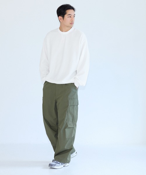 coca（coca）（コカ）の「エンボススウェット風ワイドロンT（Tシャツ/カットソー・メンズ・ホワイト/グレー/ブラック/ダークグリーン・L/M/XL）」の7枚目の写真