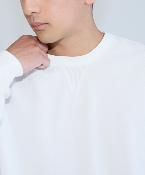coca（coca）（コカ）の「エンボススウェット風ワイドロンT（Tシャツ/カットソー・メンズ・ホワイト/グレー/ブラック/ダークグリーン・L/M/XL）」の8枚目の写真